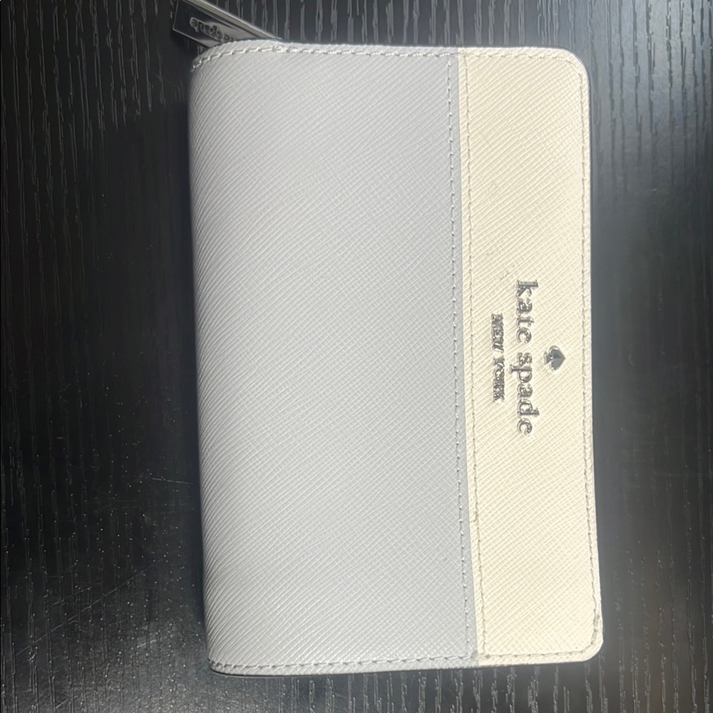 Kate Spade Madison Bifold Grey and White Wallet